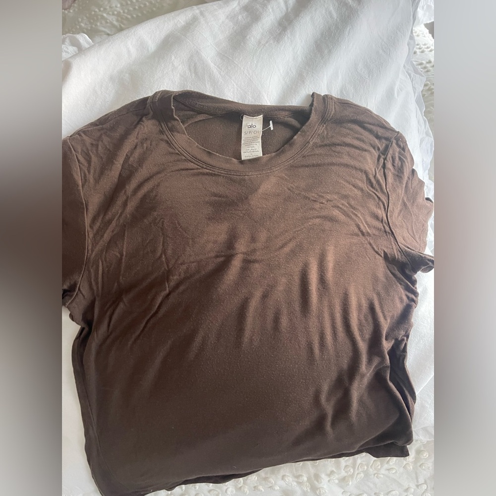 Alo yoga Color of the Season Brown Crew Neck T-Shirt